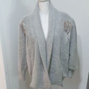 Vintage Angora And Rabbit Fur Cardigan